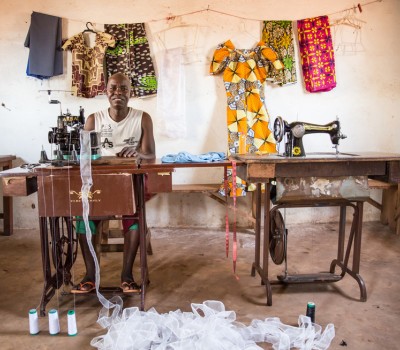Man sewing